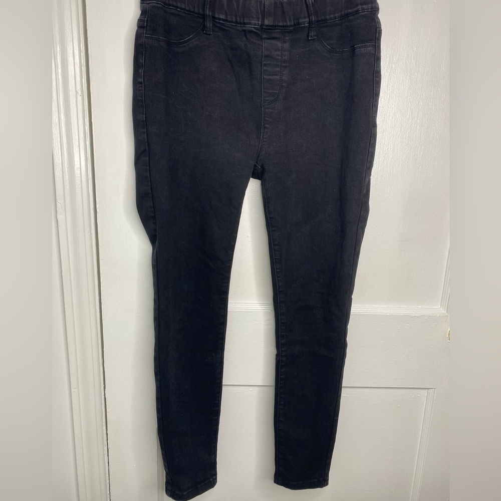 JUDY BLUE High-Rise Pull On Shield Pocket Black Skinny Jeans